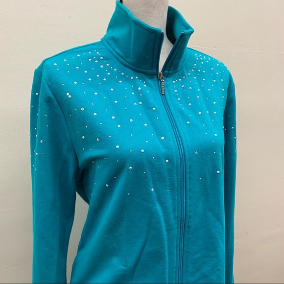 Quacker Factory Rhinestone Track Jacket - Picture 2 of 5